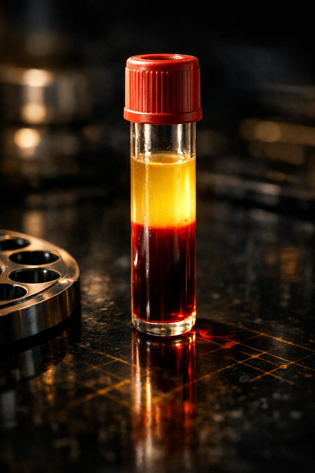 ◇ THE SPECIMEN — BLOOD PLASMA READ FOR APOLIPOPROTEIN B AND LIPOPROTEIN(a). THE PARTICLE COUNT THAT PREDICTS CARDIOVASCULAR RISK — NOT THE CHOLESTEROL A STANDARD PANEL REPORTS.